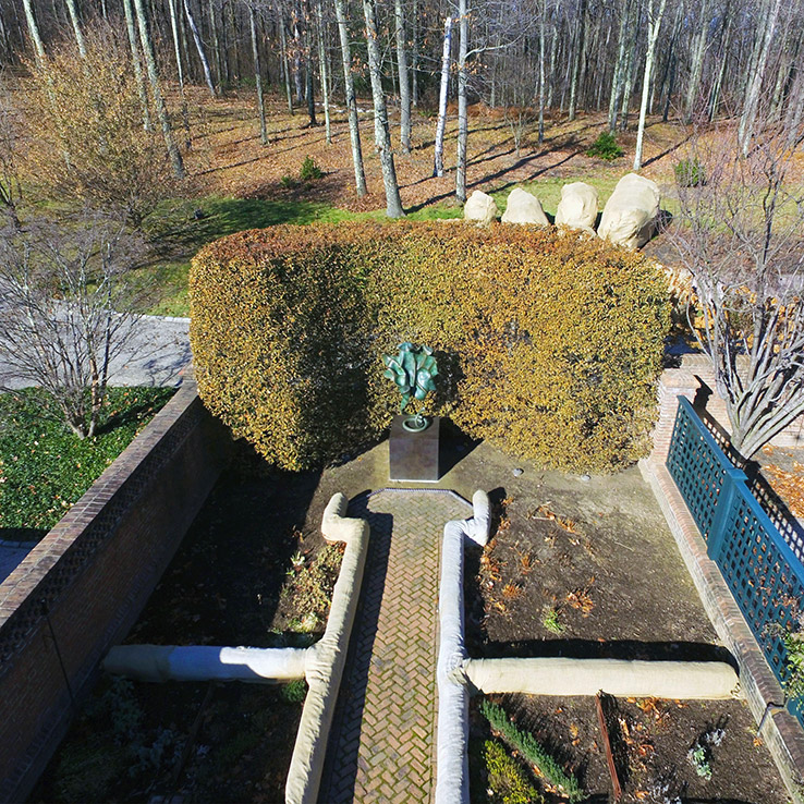 Sally Pettus sculpture, Odyssey drone view